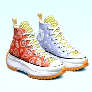 Converse Run Star Hike Platform Hi Floral Paisley Shoes A03296C Womens 10.5 NEW